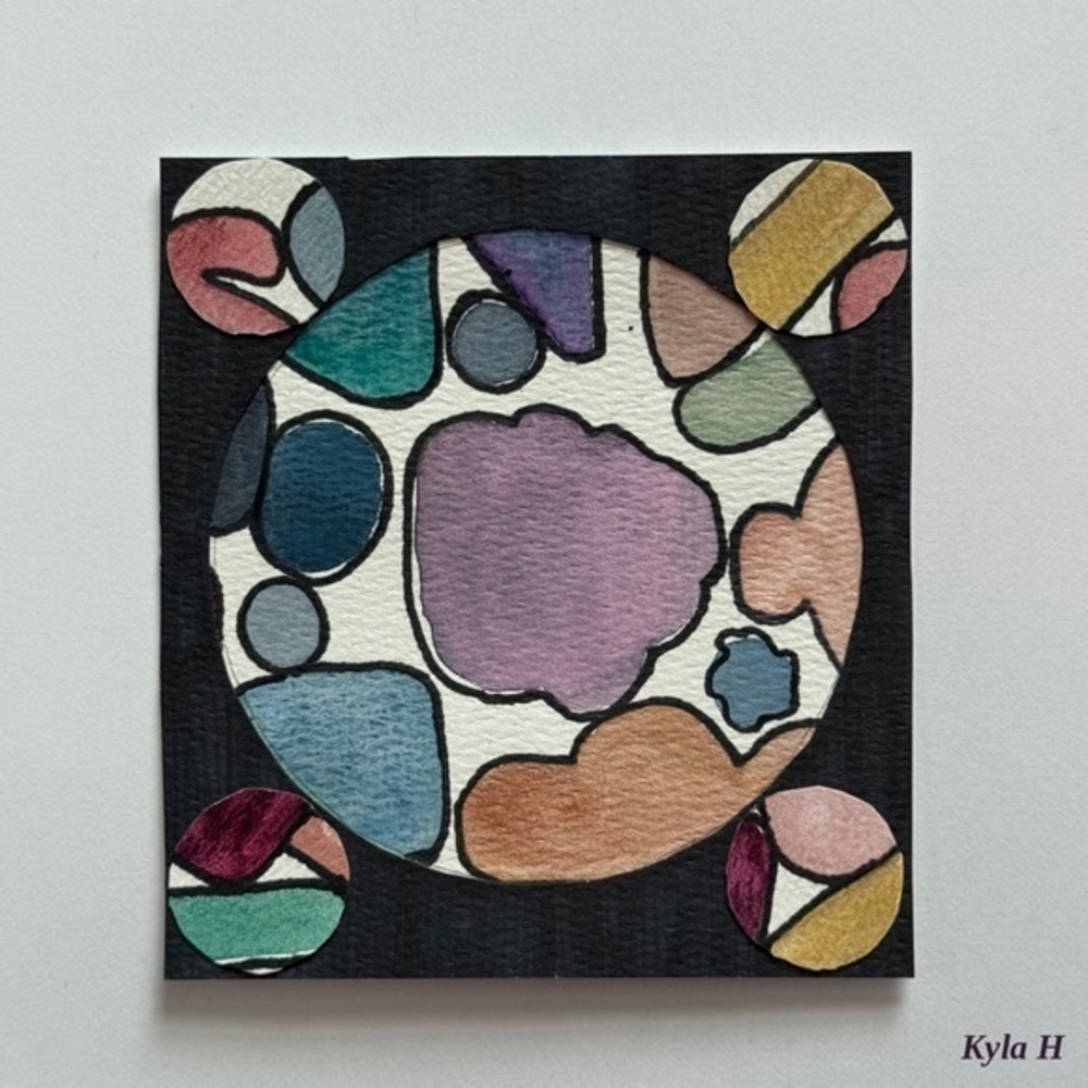 Handmade Abstract Geometric Shaped Collage Art – 5x5" Modern Decor by Kyla H